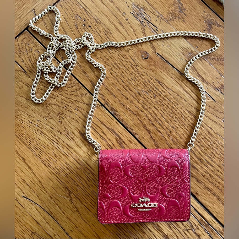 Pink Coach Wallet on a Chain